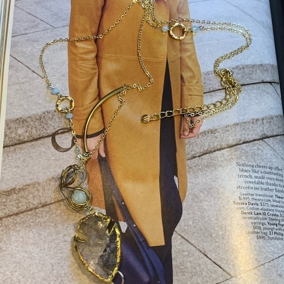 Druzy white gold plated necklace - Picture 6 of 7